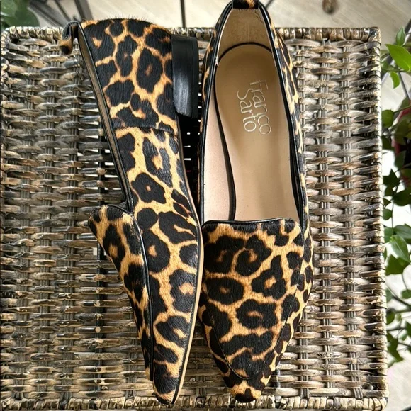 Franco Sarto Brown and Black Leopard Print Loafers women’s size 8.5 - Picture 2 of 7